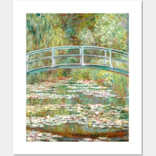 Bridge over a Pond of Water Lilies Posters and Art